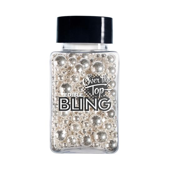 Over The Top Edible Bling Silver Balls Medley-2mm To 8mm-75g