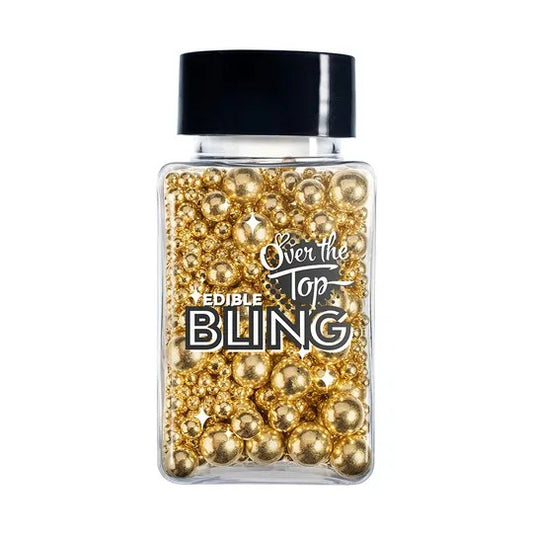 Over The Top Edible Bling Gold Balls Medley-2mm To 8mm-75g