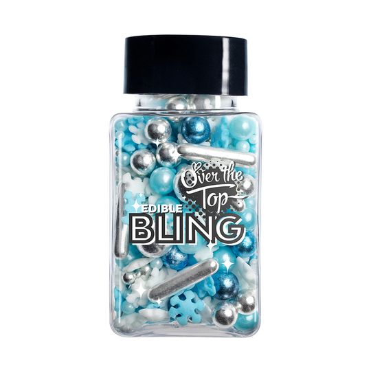 Over The Top Edible Bling Frozen Mix (blue,white,silver) 65g