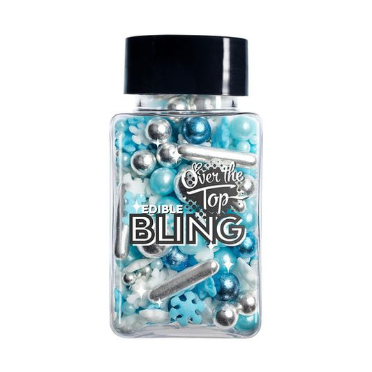 Over The Top Edible Bling Frozen Mix (blue,white,silver) 65g
