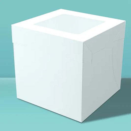 Mondo Cake Box White 12in Tall Square 10"x10"