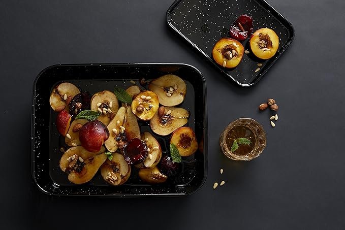 Masterpro 40x28x7.5cm Enamel Carbon Steel Roasting Pan Oven Induction Dishwasher