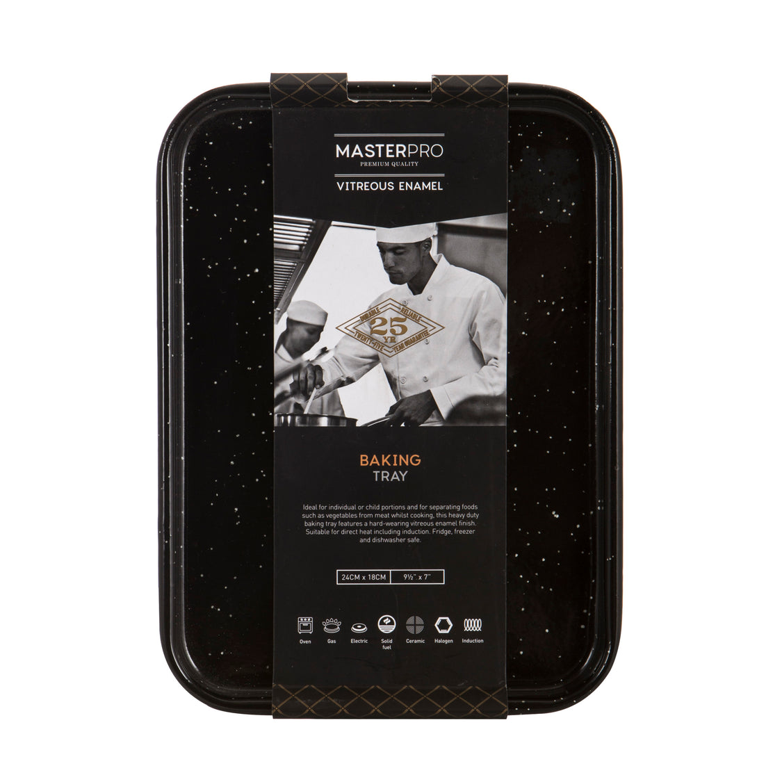 Masterpro Professional Vitreous Enamel Baking Tray 24x18x2cm