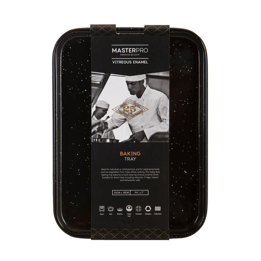 Masterpro Professional Vitreous Enamel Baking Tray 24x18x2cm