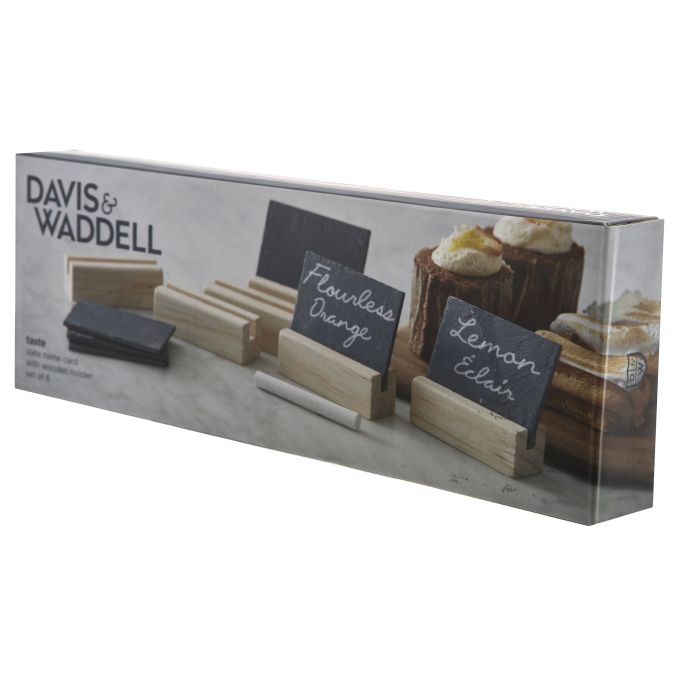 Name Cards Slate And Wood Set Of 6 D&w