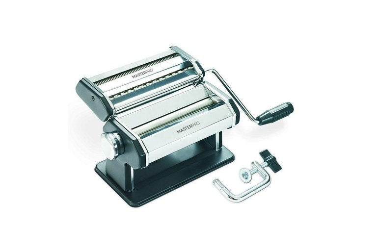 Masterpro Extra Wide Pasta Machine - Lasagna Fettuccine Noodle Maker Cutter Silver