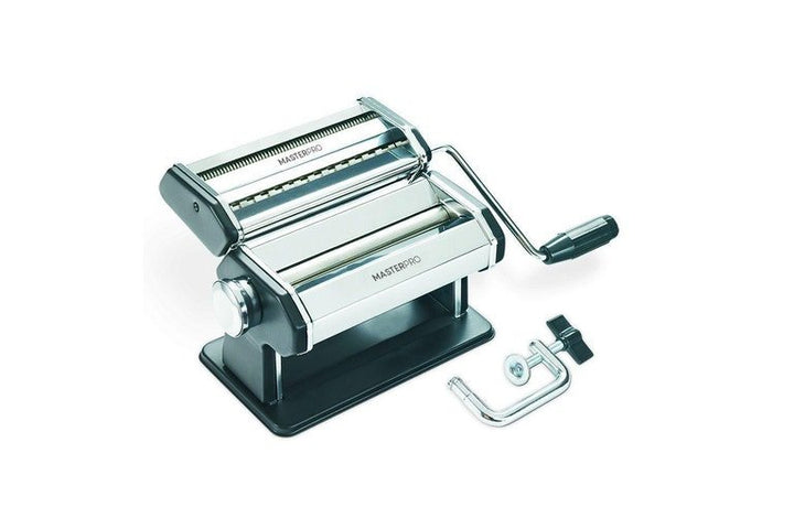 Masterpro Extra Wide Pasta Machine - Lasagna Fettuccine Noodle Maker Cutter Silver