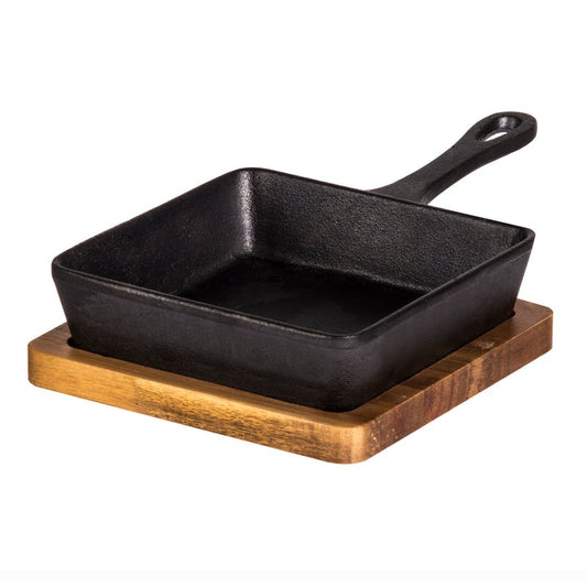 Ff Cast Iron Skillet W Acacia Set