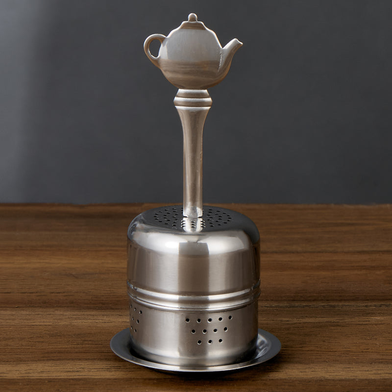 Leaf & Bean Tea Infuser Ball With Handle Silver 5.1x5.1x10.4cm