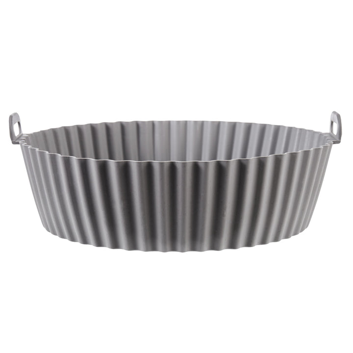 Masterpro Reusable Silicone Air Fryer Liner Round 2pcs Set Grey & Black 56.5x46x38.5cm