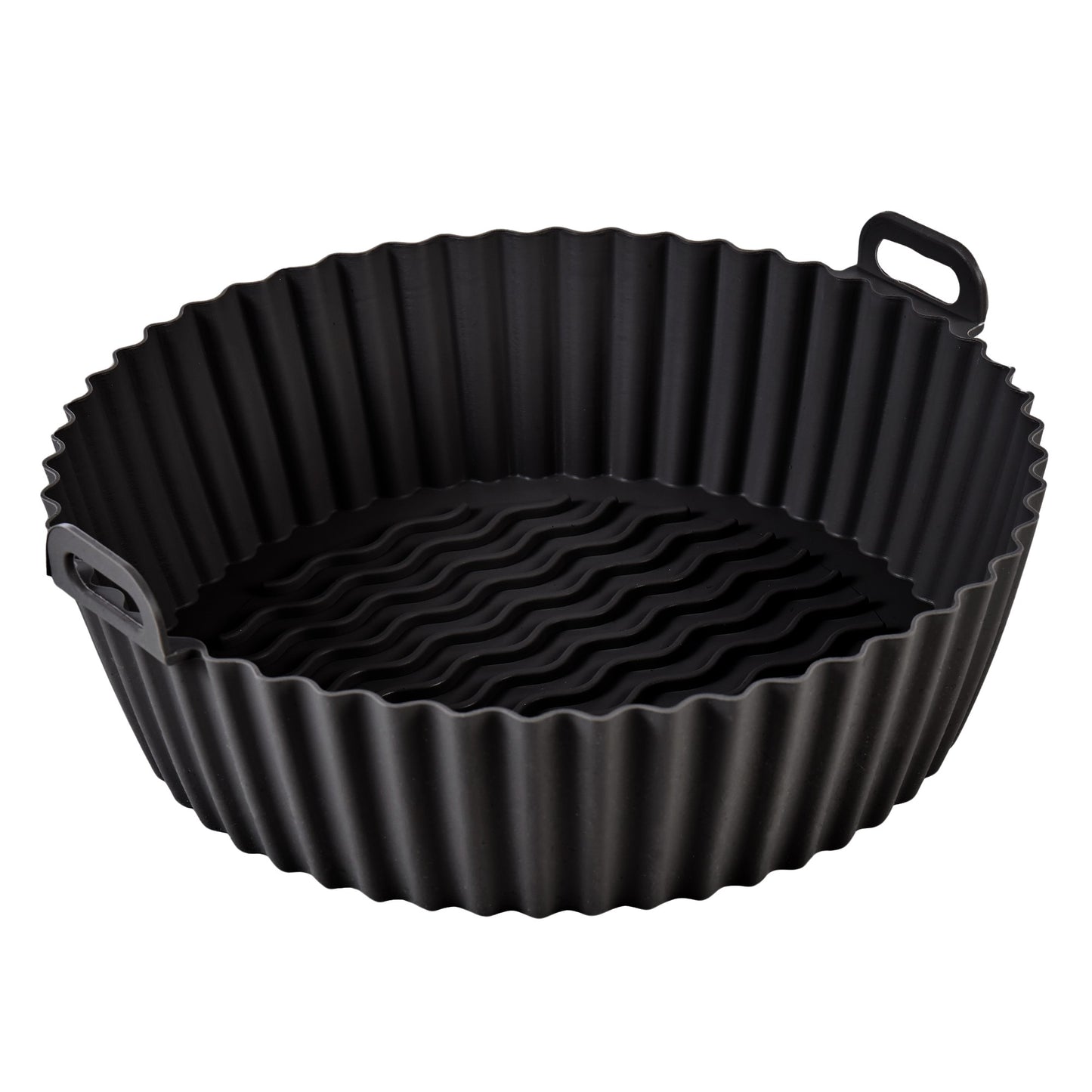 Masterpro Reusable Silicone Air Fryer Liner Round 2pcs Set Grey & Black 56.5x46x38.5cm