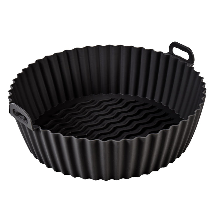 Masterpro Reusable Silicone Air Fryer Liner Round 2pcs Set Grey & Black 56.5x46x38.5cm