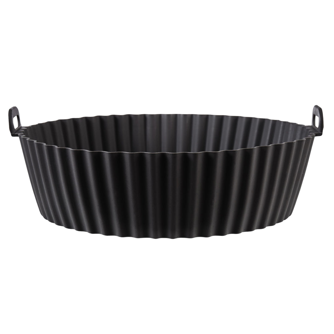 Masterpro Reusable Silicone Air Fryer Liner Round 2pcs Set Grey & Black 56.5x46x38.5cm