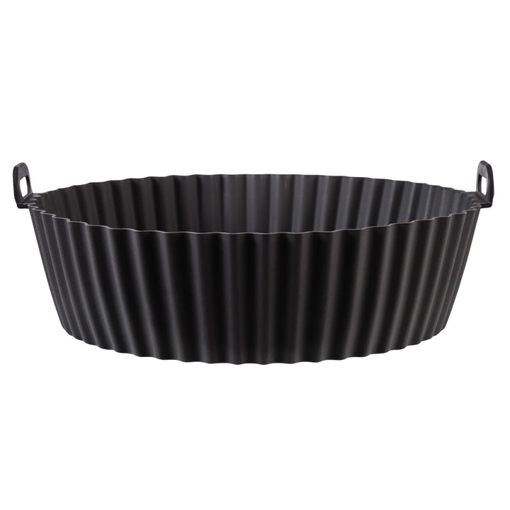 Masterpro Reusable Silicone Air Fryer Liner Round 2pcs Set Grey & Black 56.5x46x38.5cm