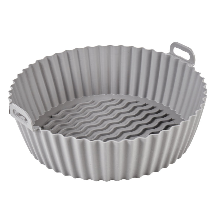Masterpro Reusable Silicone Air Fryer Liner Round 2pcs Set Grey & Black 56.5x46x38.5cm