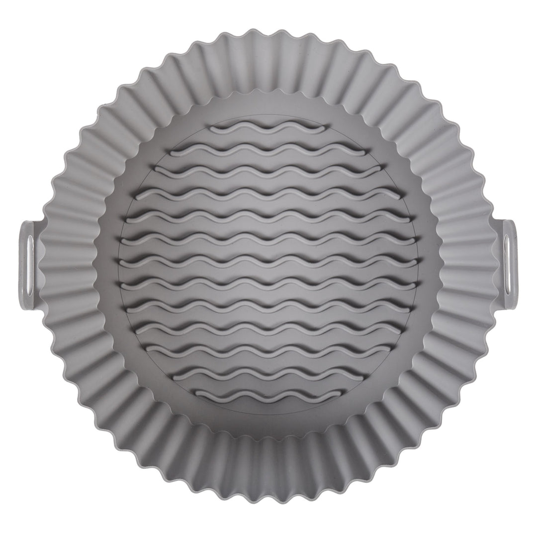 Masterpro Reusable Silicone Air Fryer Liner Round 2pcs Set Grey & Black 56.5x46x38.5cm