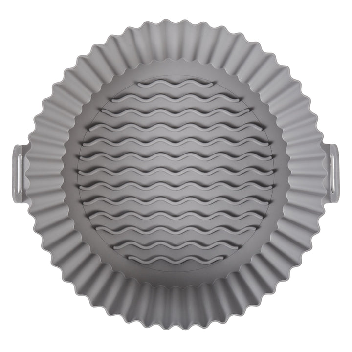 Masterpro Reusable Silicone Air Fryer Liner Round 2pcs Set Grey & Black 56.5x46x38.5cm