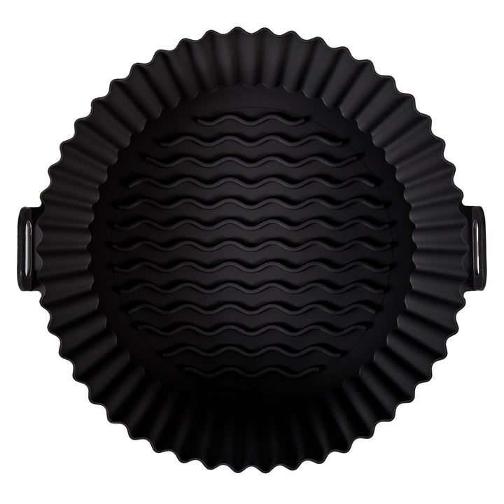 Masterpro Reusable Silicone Air Fryer Liner Round 2pcs Set Grey & Black 56.5x46x38.5cm