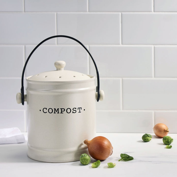 Davis & Waddell Darley Compost Bin 3.5l Cream 22x18.5x24.8cm