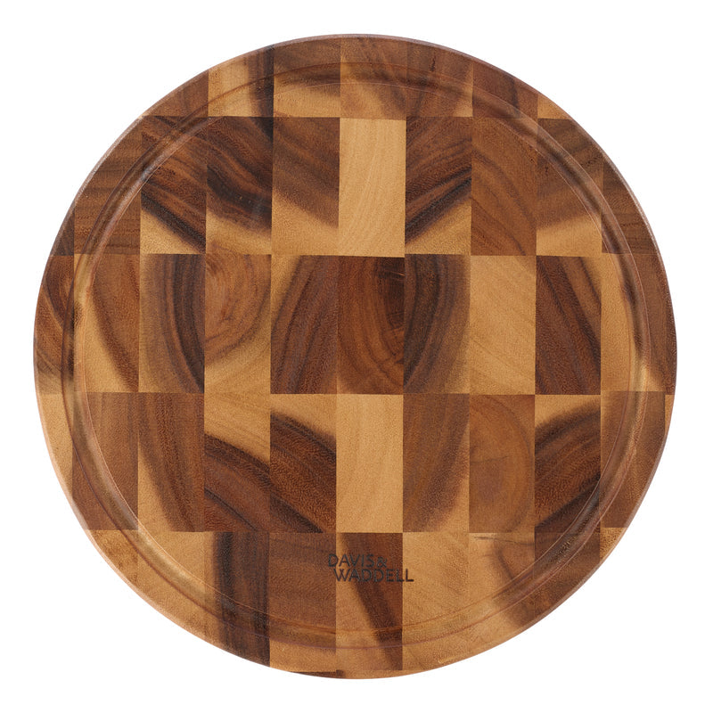 Davis & Waddell Round Acacia End Grain Cutting Board 30X4Cm