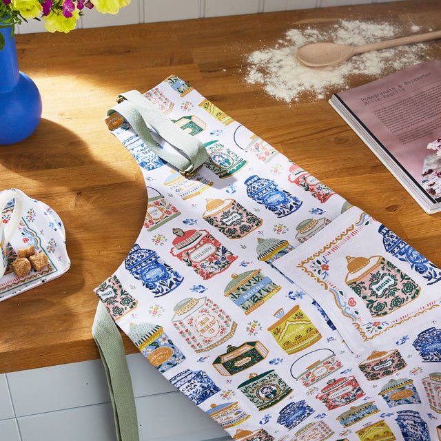 Ulster Weevers Tea Tins Cotton Apron 80X70Xcm