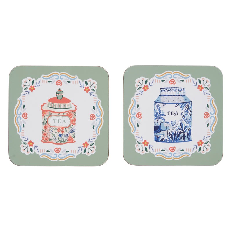 Uw Tea Tins Coaster Set Of 4