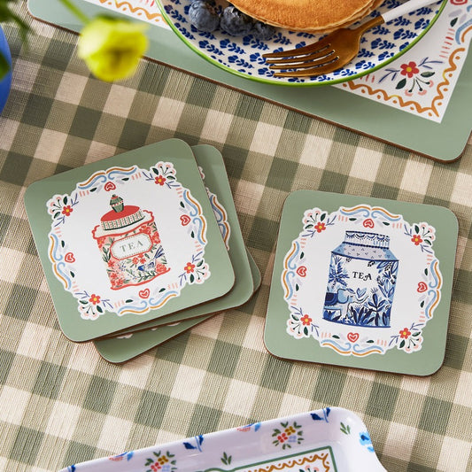 Uw Tea Tins Coaster Set Of 4