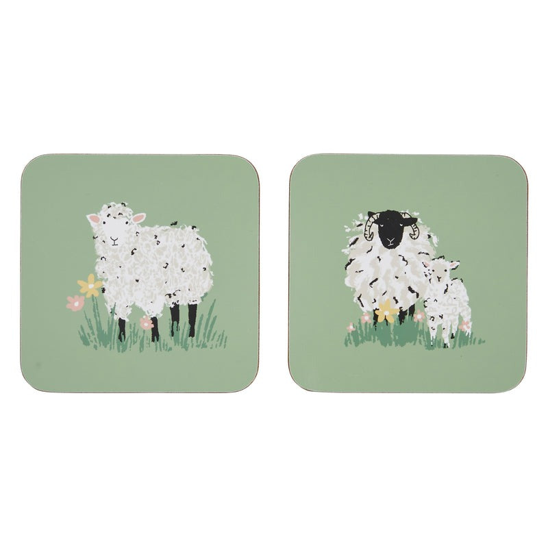Uw Woolly Sheep Coaster Set Of 4