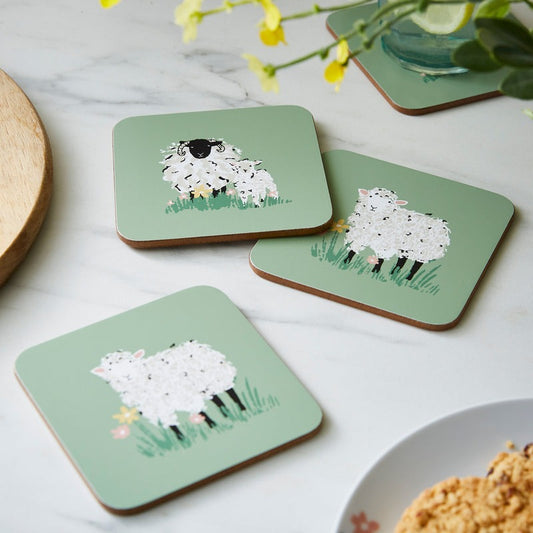 Uw Woolly Sheep Coaster Set Of 4