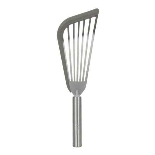 Svna Premium Stainless Steel Turner With Silicone Tip Grey 27X7.5X1.7Cm