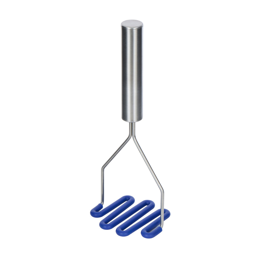 Svna Premium Stainless Steel Potato Masher With Silicone Head Blue 10X8.5X26Cm