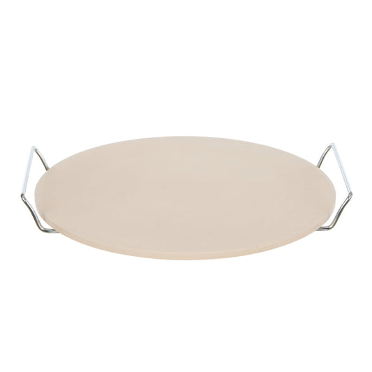 Masterpro 33Cm Pizza Stone With Reversable Rack 36X33X4Cm