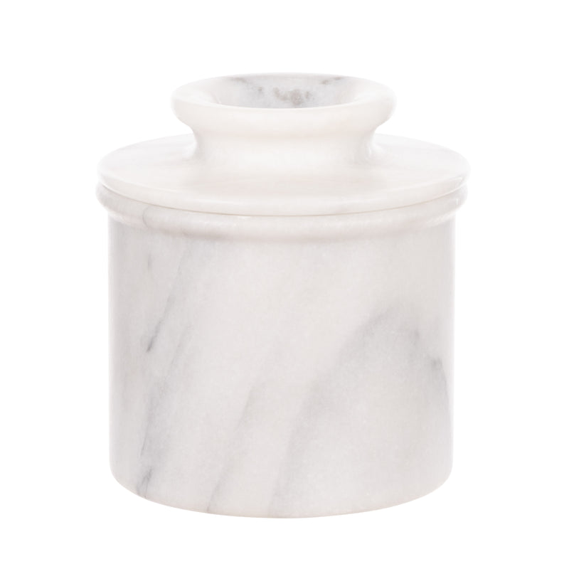 Davis & Waddell Nuvolo Marble French Butter Bell White Grey 15X10.5Cm