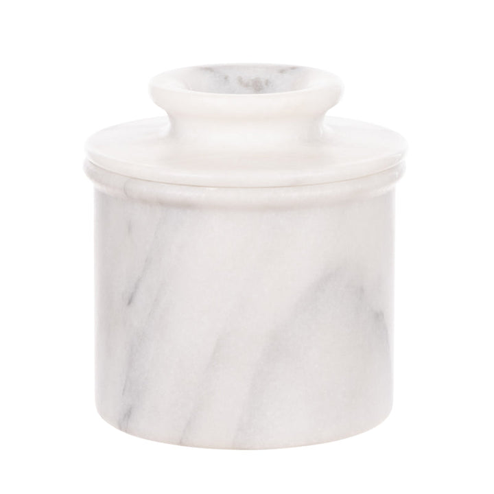 Davis & Waddell Nuvolo Marble French Butter Bell White Grey 15X10.5Cm