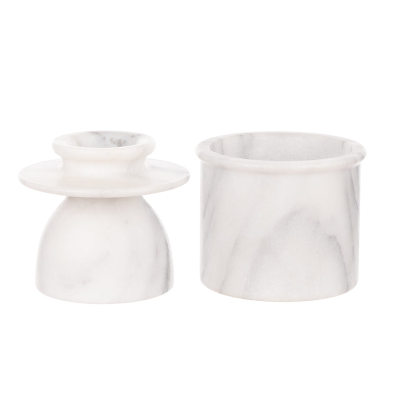 Davis & Waddell Nuvolo Marble French Butter Bell White Grey 15X10.5Cm