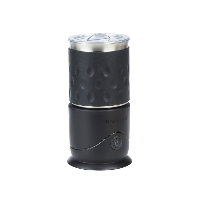 Leaf & Bean Electric Magnetic Milk Frother & Warmer Matte Black 11X11X22Cm 380Ml