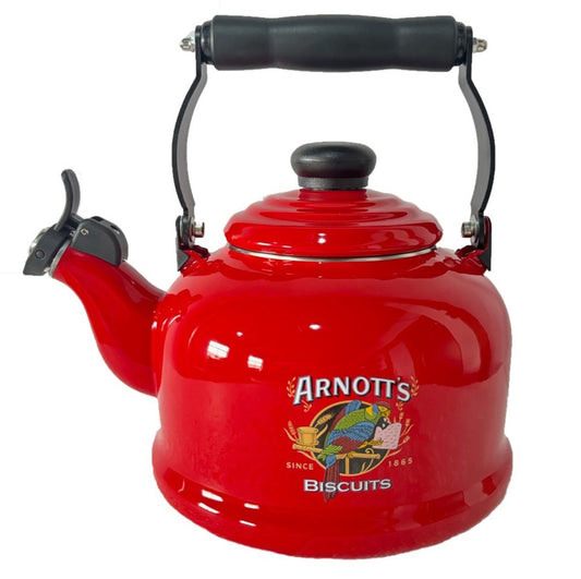Arnotts Enamel Whistling Kettle 2.5L - Red