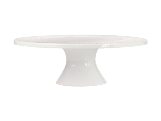 Mw White Basics Diamonds Footed Cake Stand 25cm Gift Boxed