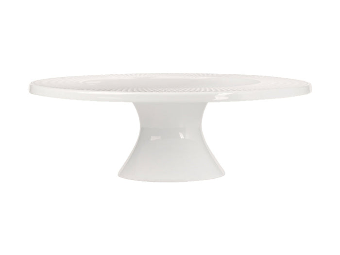 Mw White Basics Diamonds Footed Cake Stand 25cm Gift Boxed